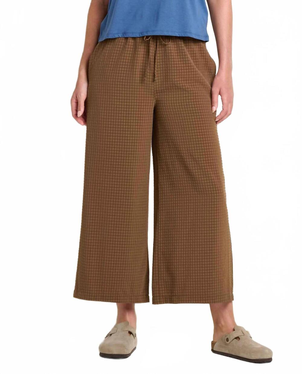 NEW TOAD&CO sunkissed wide leg crop pants in earth texture